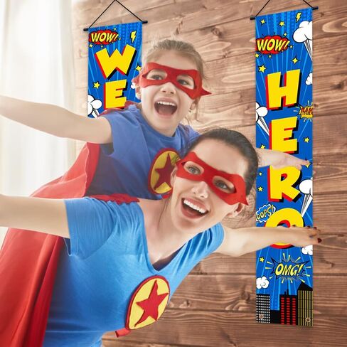 Welcome Hero Porch Sign Decorations Banner Hero Door Front Door Decorative Hanging Welcome Hero Banner Porch Decorations Indoor Outdoor 70.8x11.8inch in Saudi Arabia