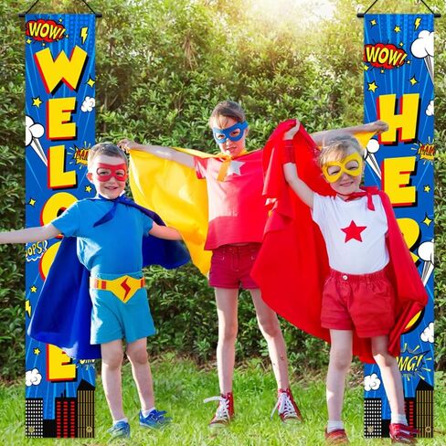 Welcome Hero Porch Sign Decorations Banner Hero Door Front Door Decorative Hanging Welcome Hero Banner Porch Decorations Indoor Outdoor 70.8x11.8inch in Saudi Arabia