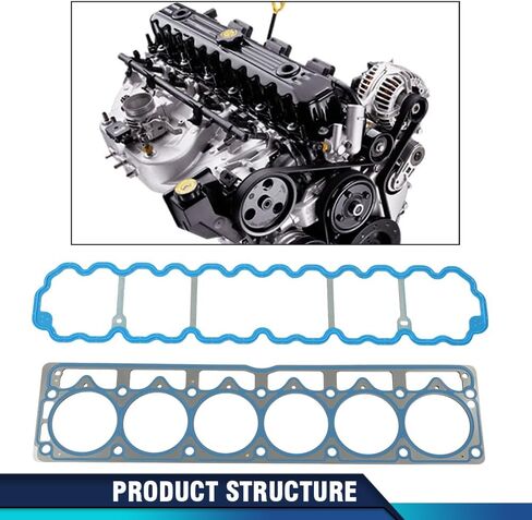 pit66 رأس البراغي رأس الحشية مجموعة متوافقة مع Jeep Cherokee 1999-2001 4.0L 242CID L6 OHV/FIT JEEP GRAND CHEROKEE TJ WRANGLER 1999-2003 4.0L 242CID L6 OHV HS9076PT-4 ، ES71102 in Saudi Arabia