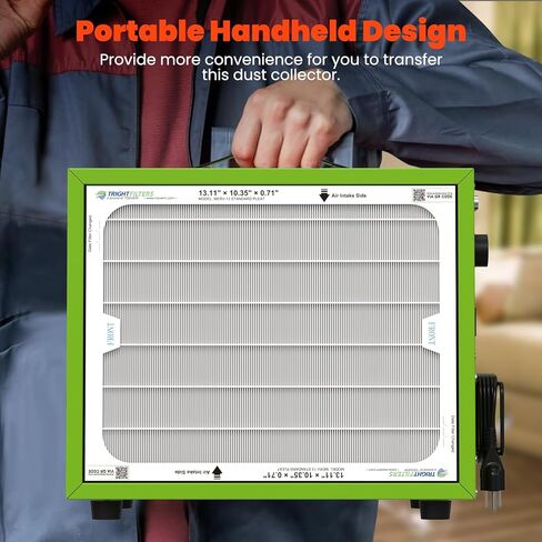 Abestorm Tabletop Dust Collector for Woodworking, Portable Double-sided Intake Air Filtration Systems, Movable Air Filter with Timer Function, Ideal for Garage Works Shop and Room Renovations in Kuwait