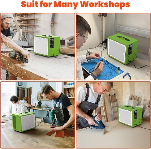 Abestorm Tabletop Dust Collector for Woodworking, Portable Double-sided Intake Air Filtration Systems, Movable Air Filter with Timer Function, Ideal for Garage Works Shop and Room Renovations in Kuwait