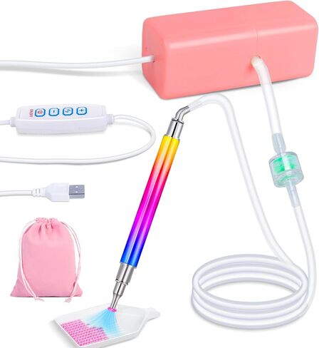 Electric Diamond Painting Pen with Adjustable Suction, Epainter Vacuum Diamond Art Painting Pen Without Wax, Accessories Tool for Setting AB Stones, Quiet and Long-Lasting(Purple) in Saudi Arabia