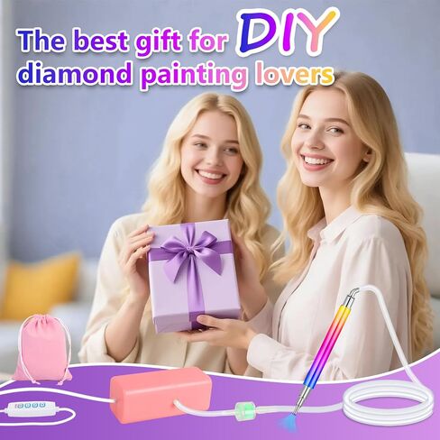 Electric Diamond Painting Pen with Adjustable Suction, Epainter Vacuum Diamond Art Painting Pen Without Wax, Accessories Tool for Setting AB Stones, Quiet and Long-Lasting(Purple) in Saudi Arabia