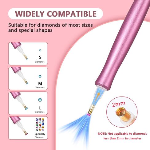 قلم اللوحة الماس الكهربائية مع شفط قابل للتعديل ، قلم اللوحة الفنية الماس Epainter بدون شمع ، أداة ملحقات لوضع أحجار AB ، هادئة وطويلة الأمد (أرجواني) in Kuwait