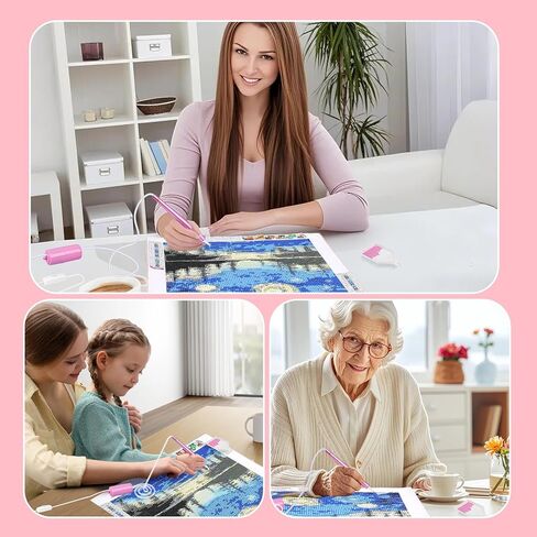 قلم اللوحة الماس الكهربائية مع شفط قابل للتعديل ، قلم اللوحة الفنية الماس Epainter بدون شمع ، أداة ملحقات لوضع أحجار AB ، هادئة وطويلة الأمد (أرجواني) in Kuwait