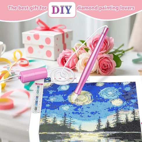 قلم اللوحة الماس الكهربائية مع شفط قابل للتعديل ، قلم اللوحة الفنية الماس Epainter بدون شمع ، أداة ملحقات لوضع أحجار AB ، هادئة وطويلة الأمد (أرجواني) in Kuwait