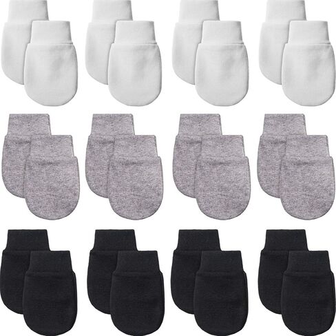 12 Pairs Newborn Baby Mittens Infant Toddler Gloves No Scratch Mittens Gloves for 0-6 Months Baby Boys Girls (Stylish Colors, Rainbow) in Saudi Arabia