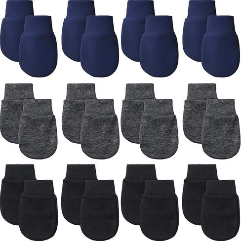 12 Pairs Newborn Baby Mittens Infant Toddler Gloves No Scratch Mittens Gloves for 0-6 Months Baby Boys Girls (Stylish Colors, Rainbow) in Saudi Arabia