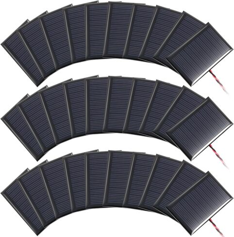 RETISEE 30 PCS 5V 30MA الخلايا الشمسية الصغيرة الألواح الشمسية الصغيرة polysilicon diy المواد الكهربائية الخلايا الكهروضوئية مع الأسلاك DIY مجموعات in Saudi Arabia