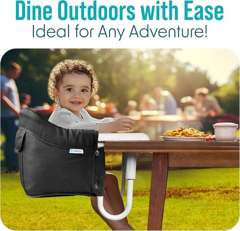 Portable Hook on High Chair for Baby & Toddler from 6-36 Months – Clip on Baby Seat for Table – Fast Table Chair for Travel & Dining– Including Storage Bag - Black in Kuwait