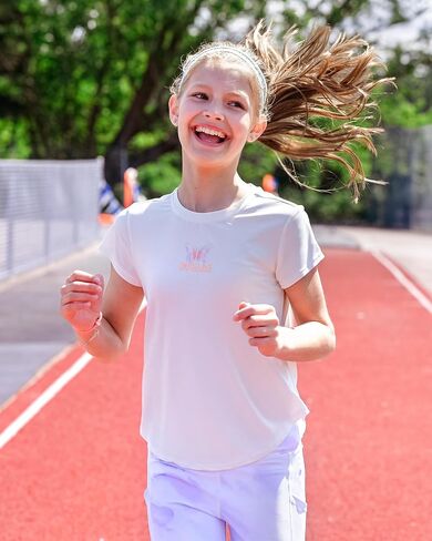 قمصان Stelle Girls الرياضية قصيرة الأكمام الجافة السريعة المحملات UPF 200 ، قمم Crew Neck Active Tops للأطفال من 5 إلى 15 عامًا in Saudi Arabia