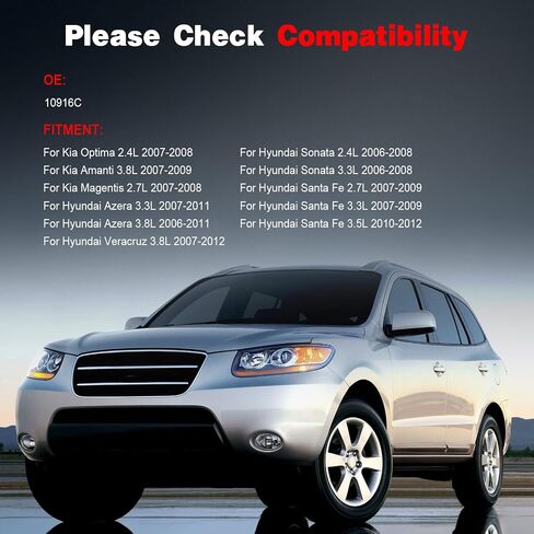 ضاغط متوافق مع Hyundai لـ Azera 3.3L 2007-2011 لـ Hyundai لـ Santa Fe 2.7L 3.3L 3.5L 2007-2012 ضاغط تكييف الهواء ومقابضه 10916C in Saudi Arabia