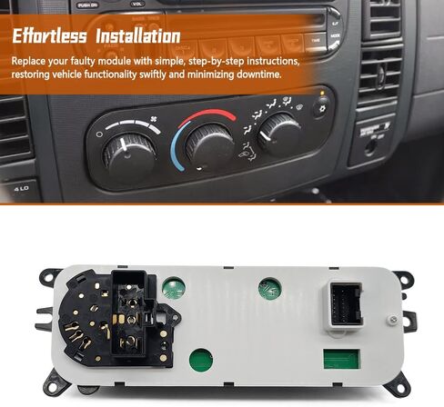 599-212 Climate Control Panel Compatible with Dodge Ram 1500 2500 3500 2002-2005 Dakota 2001-2004, HVAC Control Switch Module Replace 55055905AA in Saudi Arabia