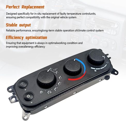 599-212 Climate Control Panel Compatible with Dodge Ram 1500 2500 3500 2002-2005 Dakota 2001-2004, HVAC Control Switch Module Replace 55055905AA in Saudi Arabia