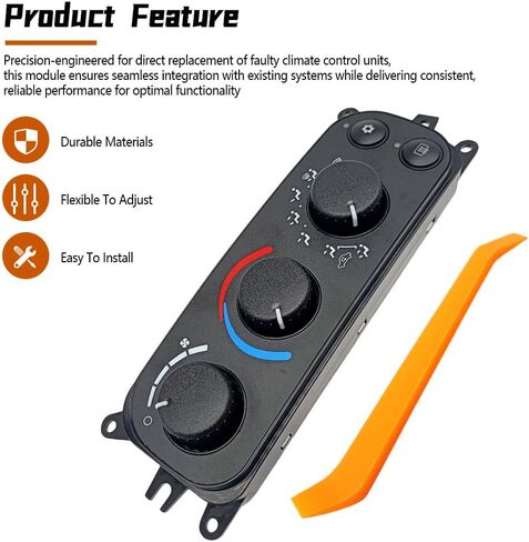 599-212 Climate Control Panel Compatible with Dodge Ram 1500 2500 3500 2002-2005 Dakota 2001-2004, HVAC Control Switch Module Replace 55055905AA in Saudi Arabia