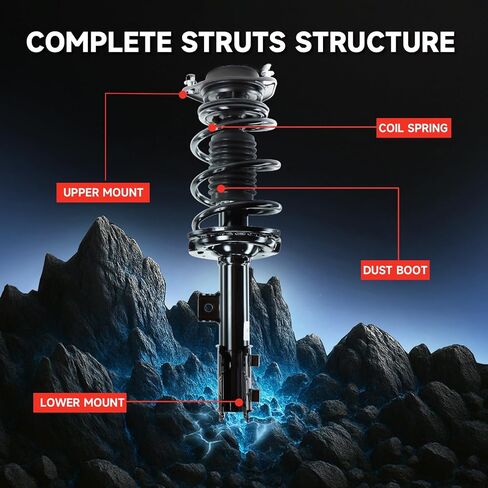 VibeUp Front Complete Strut Spring Assemblies Shock Absorber 171348L/171348R, Front Struts Fit for Toyota Sequoia 4.7L V8 2001 2002 2003 2004 2005 2006 2007(4WD RWD) 2PCS in Kuwait