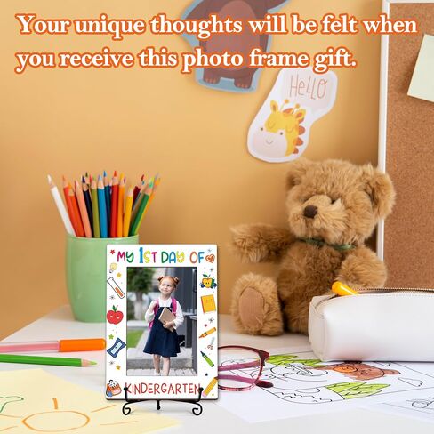 ISOVF Kindergarten Picture Frame - First Day of School Photo Frame Gifts, Fit 4"x6" Photo Wood Tabletop Display - D05 in Kuwait