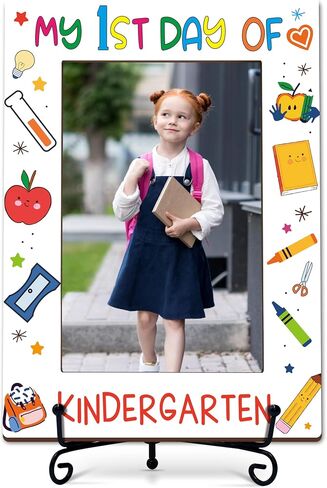 ISOVF Kindergarten Picture Frame - First Day of School Photo Frame Gifts, Fit 4"x6" Photo Wood Tabletop Display - D05 in Kuwait