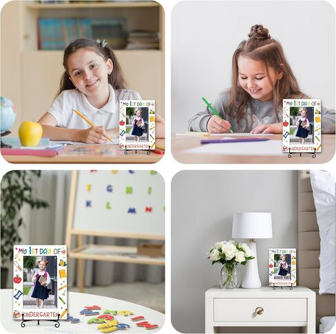 ISOVF Kindergarten Picture Frame - First Day of School Photo Frame Gifts, Fit 4"x6" Photo Wood Tabletop Display - D05 in Kuwait