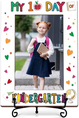 ISOVF Kindergarten Picture Frame - First Day of School Photo Frame Gifts, Fit 4"x6" Photo Wood Tabletop Display - D05 in Kuwait