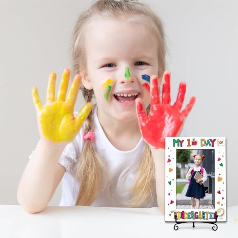 ISOVF Kindergarten Picture Frame - First Day of School Photo Frame Gifts, Fit 4"x6" Photo Wood Tabletop Display - D05 in Kuwait