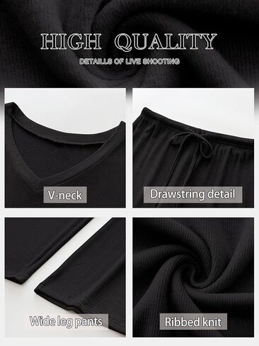 ANRABESS Womens Fleece Pajama Sets 2 Piece Outfits Matching Lounge Set Casual Ribbed Knit Long Sleeve Pj 2025 Fall Sleepwear in Saudi Arabia