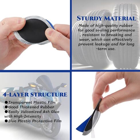 80 Pack Tire Repair Patch, 58mm Round Universal Tire Tube Patch Repair Kits, Heavy Duty Rubber Tire Tyre Puncture Fast Repair Cold Patches for Car, Truck, Motorcycle, Bike in Saudi Arabia