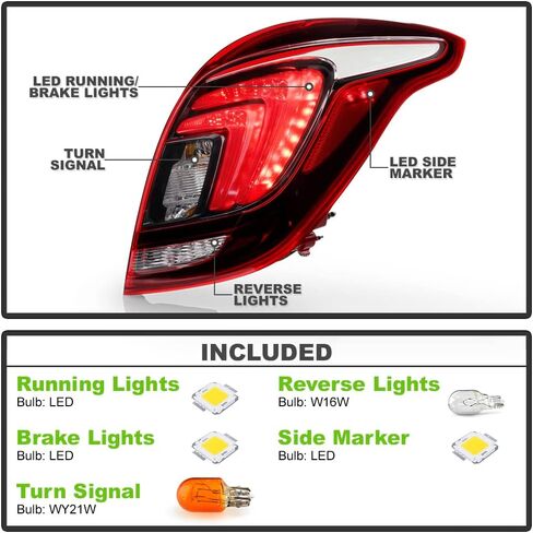 ACANII - For 2017-2022 Buick Encore Red Clear Factory Style LED Tail Light Brake Lamp Replacement Right Passenger Side in Saudi Arabia