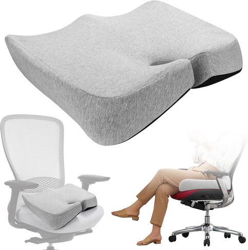 REDOFF®Extra Large Memory Seat Cushion 21.5 * 17.7 * 4inches– Cushion Pillow for Back Support Non-Slip Seat Pad for Office Desk, Car Seat, Wheelchair, Sciatica (Blue) in Saudi Arabia