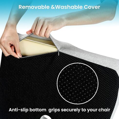 REDOFF®Extra Large Memory Seat Cushion 21.5 * 17.7 * 4inches– Cushion Pillow for Back Support Non-Slip Seat Pad for Office Desk, Car Seat, Wheelchair, Sciatica (Blue) in Saudi Arabia
