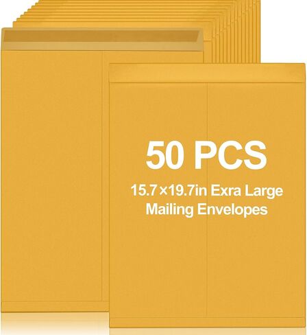 25 Pcs 18 x 22 Inches Jumbo Catalog Mailing Envelopes Peel and Seal Brown Kraft Manilla Envelopes Large Size for Mailing Storing Organizing Oversized Mail Business Documents in Saudi Arabia