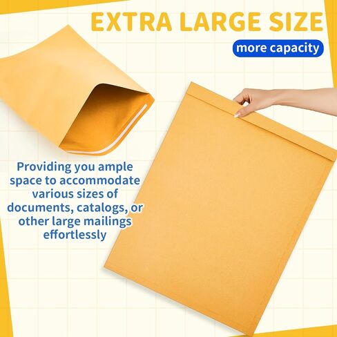25 Pcs 18 x 22 Inches Jumbo Catalog Mailing Envelopes Peel and Seal Brown Kraft Manilla Envelopes Large Size for Mailing Storing Organizing Oversized Mail Business Documents in Saudi Arabia