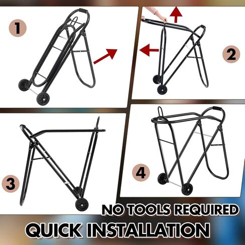 Horse Saddle Tack Cart with Wheels, Rolling Iron Heavy Duty Trailer Organizer with Hooks Foldable Horse Cinch Equipments Stable Storage Tool for Saddle Moving Transport Organizer Supplies in Saudi Arabia