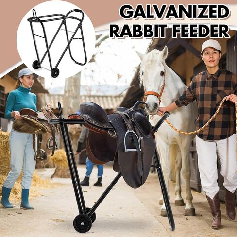 Horse Saddle Tack Cart with Wheels, Rolling Iron Heavy Duty Trailer Organizer with Hooks Foldable Horse Cinch Equipments Stable Storage Tool for Saddle Moving Transport Organizer Supplies in Saudi Arabia