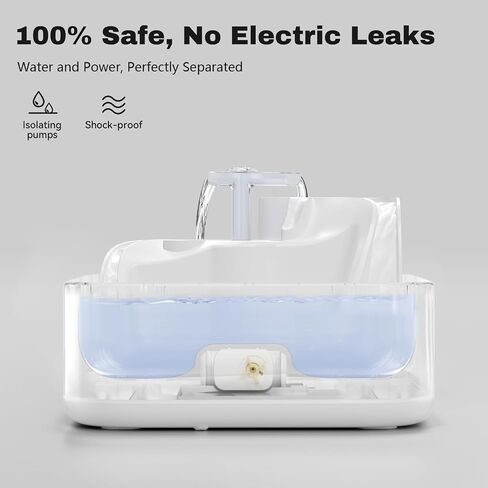 OxygenZ Cat Water Fountain for Drinking More, Pet Water Bowel 3-Tired Oxygen-enriched RealFountain Quiet, Indoor Dog Waterer Dispenser, Dual Pumps Ultra Filter Circulating System Easy Clean 2L/67 oz in Saudi Arabia