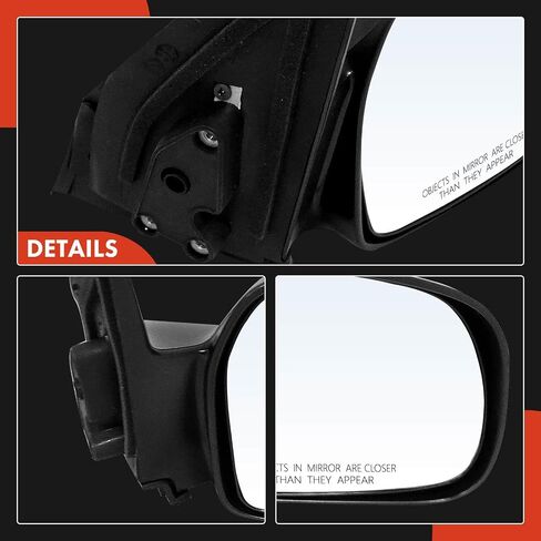A-Premium Passenger Side Manual Door Mirror Compatible with Chevrolet Tracker 1999-2004 & Suzuki Vitara 1999-2004 - Non-Heated Non-Folding Primed Black Outside Rear View Mirror in Saudi Arabia