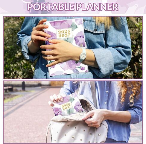 A5 Floral Monthly Planner 2025-2026, 2 Year Monthly Calendar (January 2025 Until December 2026), 5.9'' x 8.4'', calendar 2025 planner with PVC Cover, Perfect for Office, School Organizing Planning in Kuwait