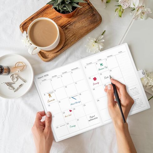 A5 Floral Monthly Planner 2025-2026, 2 Year Monthly Calendar (January 2025 Until December 2026), 5.9'' x 8.4'', calendar 2025 planner with PVC Cover, Perfect for Office, School Organizing Planning in Kuwait