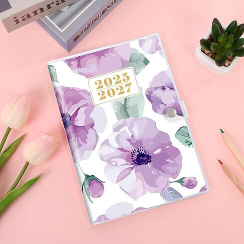 A5 Floral Monthly Planner 2025-2026, 2 Year Monthly Calendar (January 2025 Until December 2026), 5.9'' x 8.4'', calendar 2025 planner with PVC Cover, Perfect for Office, School Organizing Planning in Kuwait