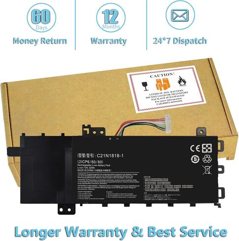 B31N1726 Battery 48WH 11.4V for ASUS TUF Gaming FX504GD FX504GE FX504GM FX505 FX505DT FX505DV FX504 FX504G FX505DU FX505DY FX505GT FX505GE, FX80 FX80G FX80GD, A15 FA506 A17 FA706I, FX86 FX86FE in Saudi Arabia