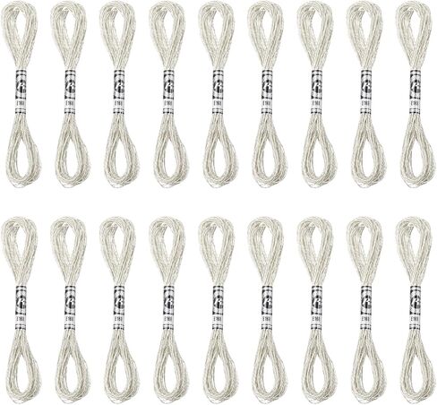 PATIKIL 18 Skeins Embroidery Floss, Metallic Embroidery Thread Nylon Threads Bracelets String for Cross-Stitch Hand Embroidery, Gray in Saudi Arabia
