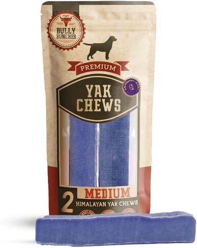 Bully Bunches Premium Strawberry Himalayan Yak Chew for Dogs, 100g, All-Natural, Long-Lasting, Authentic Yak Milk, Healthy Dental Chew, High-Protein, Grain-Free (Medium, 2 Pack) in Saudi Arabia