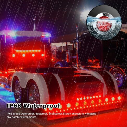 10-Pack (5 Amber + 5 Red) 2" 4 LED Round Trailer Side Marker Lights, Stainless Steel Grommet, DOT Approved, Sealed Flush Mount, IP67 Waterproof, 12V for Truck RV Camper in Saudi Arabia
