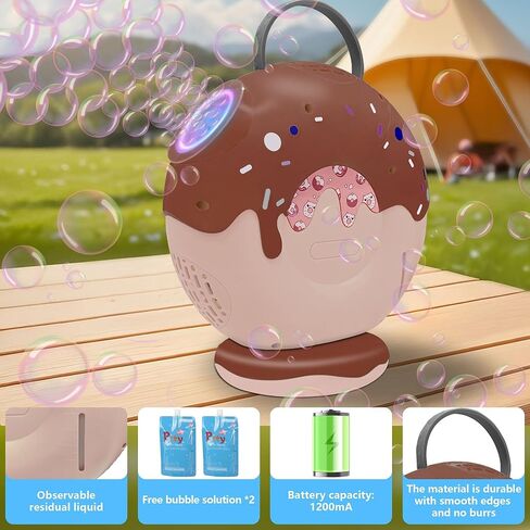 Bubble Machine for Kids, Automatic Bubble Blower Large Capacity-500mL, 90°/360° Rotating Electric Bubble Maker for Outdoor Indoor Play, Birthday Party Favors (Age 3 4 5 6+ Years Old) in Kuwait