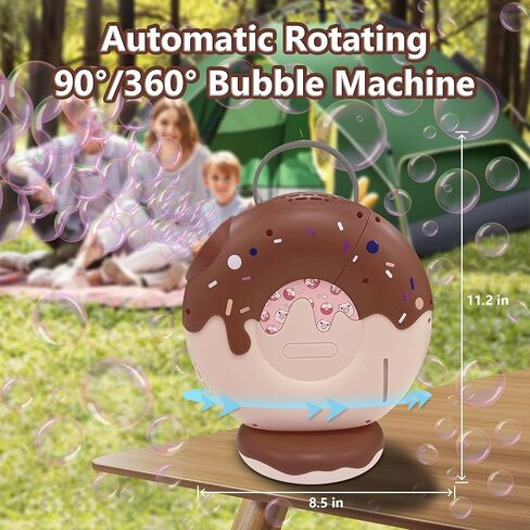 Bubble Machine for Kids, Automatic Bubble Blower Large Capacity-500mL, 90°/360° Rotating Electric Bubble Maker for Outdoor Indoor Play, Birthday Party Favors (Age 3 4 5 6+ Years Old) in Kuwait