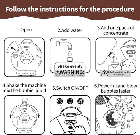 Bubble Machine for Kids, Automatic Bubble Blower Large Capacity-500mL, 90°/360° Rotating Electric Bubble Maker for Outdoor Indoor Play, Birthday Party Favors (Age 3 4 5 6+ Years Old) in Kuwait