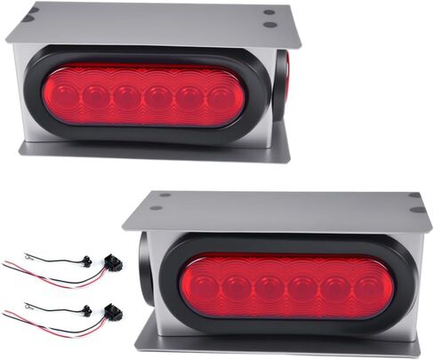 G-PLUS LED Trailer Steel Box Kit Rear Lights,Compatible With Trailer/Truck W/ 6" Oval Tail Light & 2" Marker Lamp (Red lens) Luces Traseras Brake LightsAssembly in Saudi Arabia