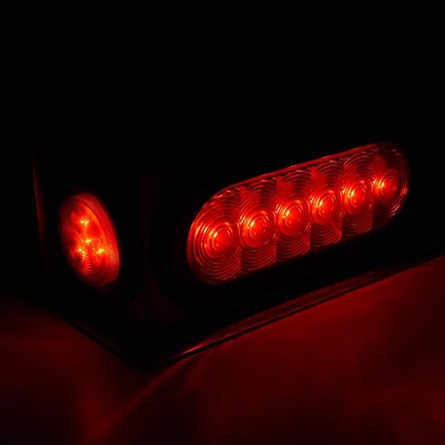 G-PLUS LED Trailer Steel Box Kit Rear Lights,Compatible With Trailer/Truck W/ 6" Oval Tail Light & 2" Marker Lamp (Red lens) Luces Traseras Brake LightsAssembly in Saudi Arabia
