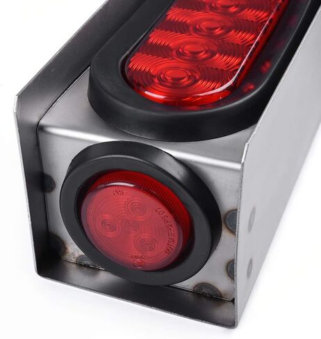 G-PLUS LED Trailer Steel Box Kit Rear Lights,Compatible With Trailer/Truck W/ 6" Oval Tail Light & 2" Marker Lamp (Red lens) Luces Traseras Brake LightsAssembly in Saudi Arabia