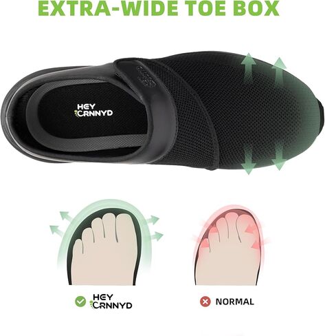 أحذية السكري للرجال الواسع غير القابل للانزلاق المقاوم للماء على أحذية محاكمة إغلاق قابلة للتعديل لأحذية المشي للتخفيف in Kuwait